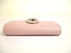 Authentic BVLGARI Light Pink Leather Logo Clip 6 Pics Key Chain #b031  Open Box
