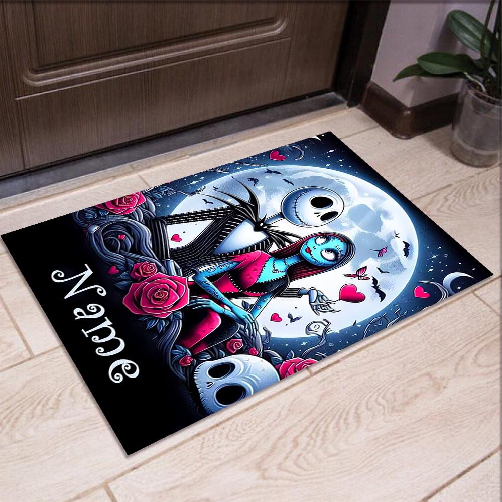Custom Name The Nightmare Before Christmas Printed Carpet,Rug for Office Chair Living Room Bedroom Kitchen Room Decor Gifts.