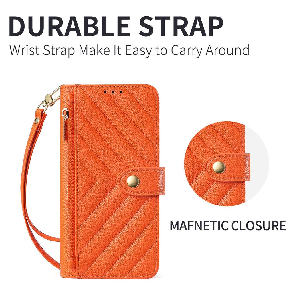 Samsung S26 Ultra Crossbody Zipper Bag & Card Slot Leather Phone Case