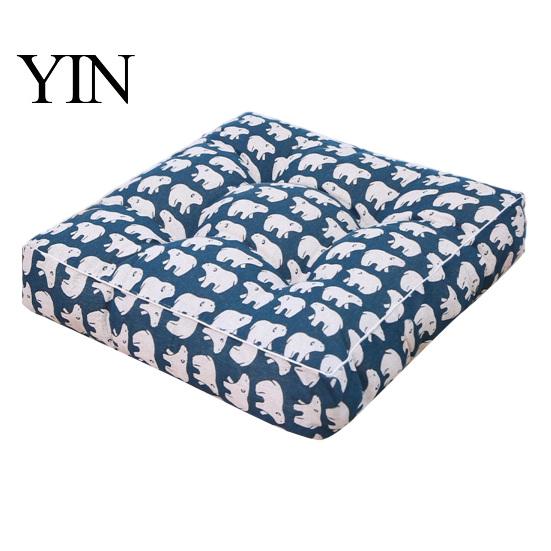 Supportive Cushion for Bay Window Modern Stylish Chair Cushion, Ultra Soft Square Geometric or Comfortable Floor Seat Mat Meditation Plant Prints,