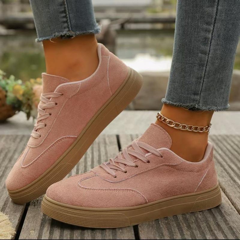 High-end Women's Sneakers Retro Fashionable Breathable Running Canvas Casual Shoes Autumn Round Toe Red Women's Flat Sneakers
