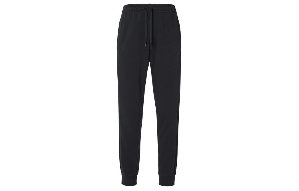 Adidas ESSENTIALS 3 Stripes Vintage Classic Logo Drawstring Fleece Lined Patchwork Knitted Sweatpants Men's Black FI1476