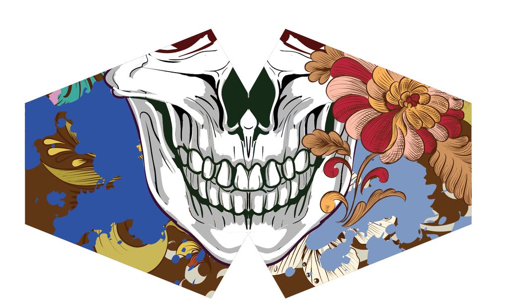 Reusable Cloth Face Mask - Colorful Calavera Adult