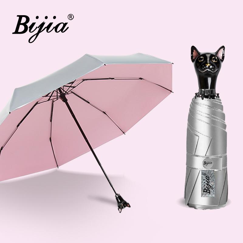 

Rabbit Head Handle Umbrella Automatic Large Vintage Umbrella Windproof Strong Luxury UV Protection Outdoor Travel Rain Gear metal-fiber composite&8K