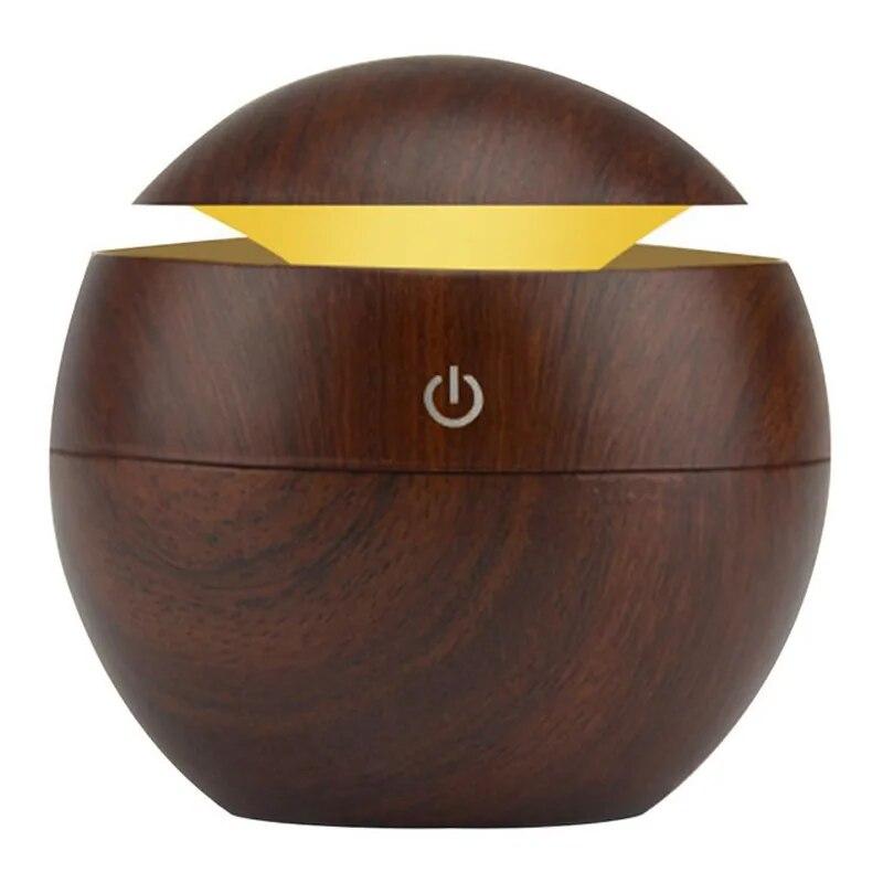 Creative Vase Humidifier Wood Grain Usb Colorful Lamp Office Air Humidifier Ball Marquee Essential Oil Diffuse Aroma Diffuser