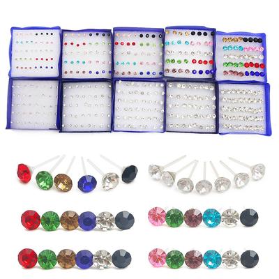 20 çift/takım basit küpe düğme küpe seti kadınlar için çocuk kutusu ile küpe takı