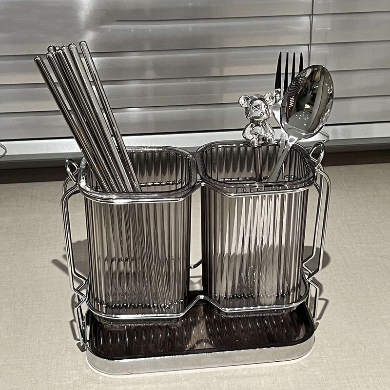 Θήκη για μαχαιροπίρουνα κουζίνας Επιτραπέζια σχάρα αποστράγγισης για μαχαιροπίρουνα Nordic Light Πολυτελή μαχαιροπίρουνα αποθήκευσης ράφι πιρούνι Θήκη για κουτάλια Οργάνωση επιτραπέζιων σκευών