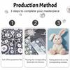 Grumpy Bunny Pattern Framed Pearl Painting Kit DIY 3D Sparkling Bead Canvas Art Relaxing Handmade Craft Gift for Women for Home Decoration