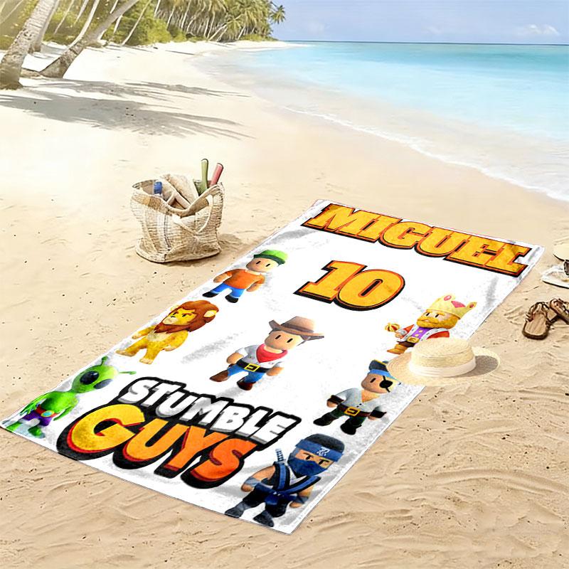 Stumble Guys Sprint Print Beach Towel, Large Soft Quick Dry Towel for Beach Camping Swimming