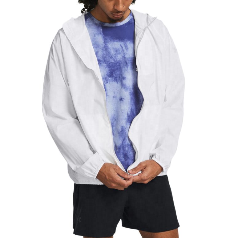 Under Armour Jaqueta Casual com Capuz e Zíper Cor Sólida Manga Longa Masculina jaquetas Branca 1381879-100