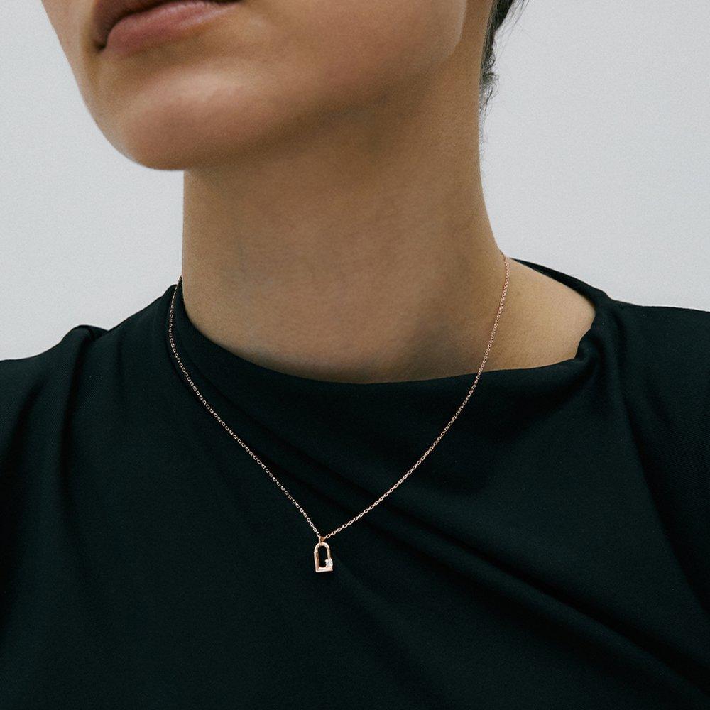 Lucky El Birthstone Silver Pink Necklace (Choose 1 of 12)
