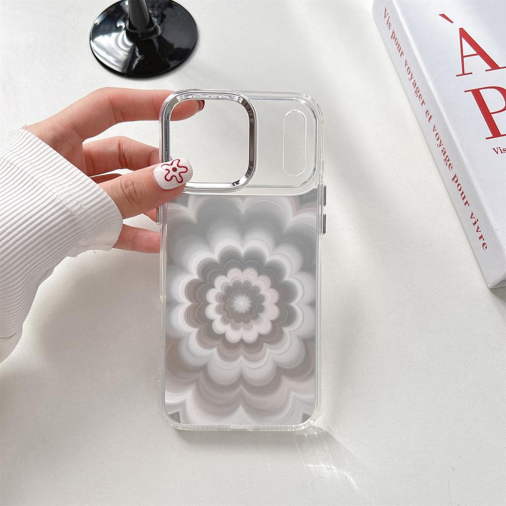 For iPhone 17 Pro Case Striking Phantom Flower TPU Cover with Electroplating Lens Frame