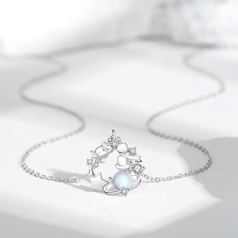 S999 Sterling Silver "Little Prince & Rose Planet" Necklace for Women - Luxurious & Stylish Clavicle Chain