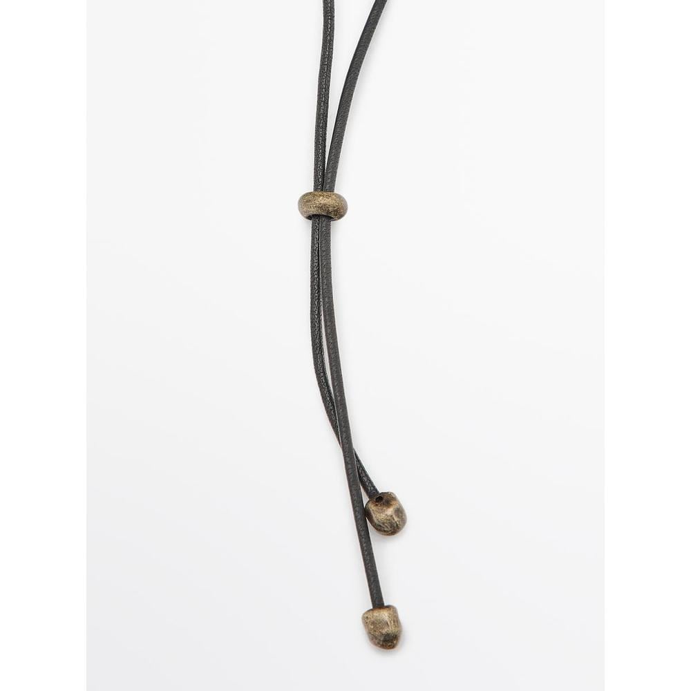 Oval Metal Piece Detail Necklace 04602602303