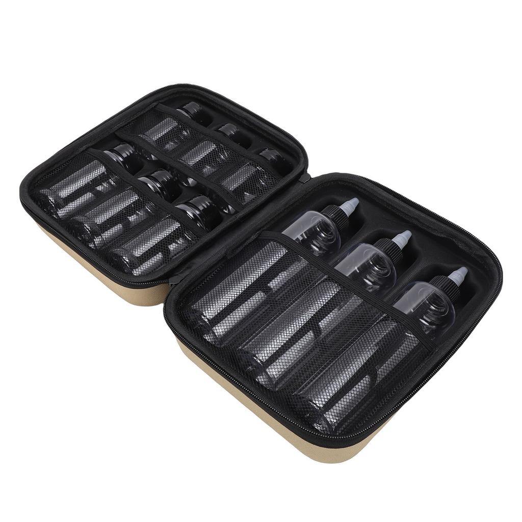 Condiment Container Set Seasoning Container Kit, 100ml, 150ml, 300ml PET Bottles, EVA Storage Bag, Portable, Leakproof for Camping