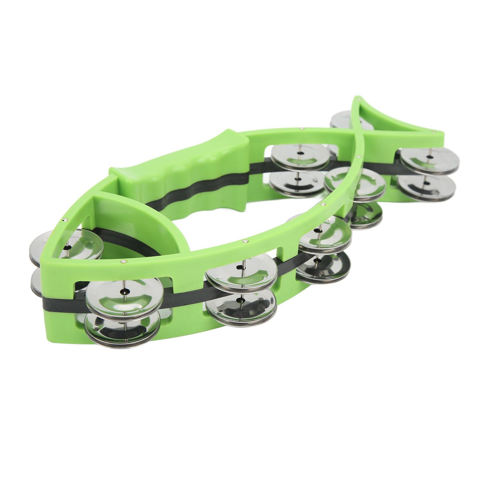 

Fish Shaped Double Row Jingles Percussion for Children Kindergarten Early Education Green зелёный