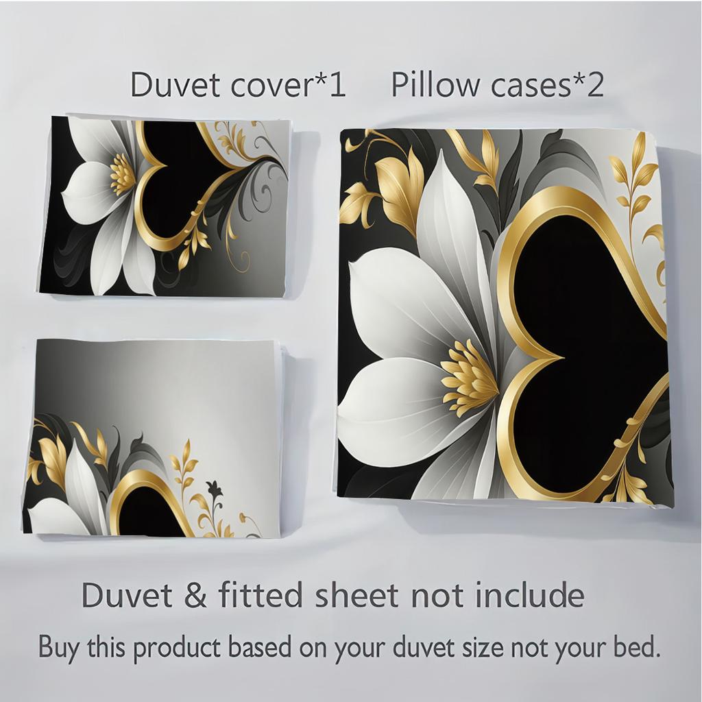 3D Three-Dimensional Flower Three-Piece Quilt Cover Digital Printing Bedding Kit