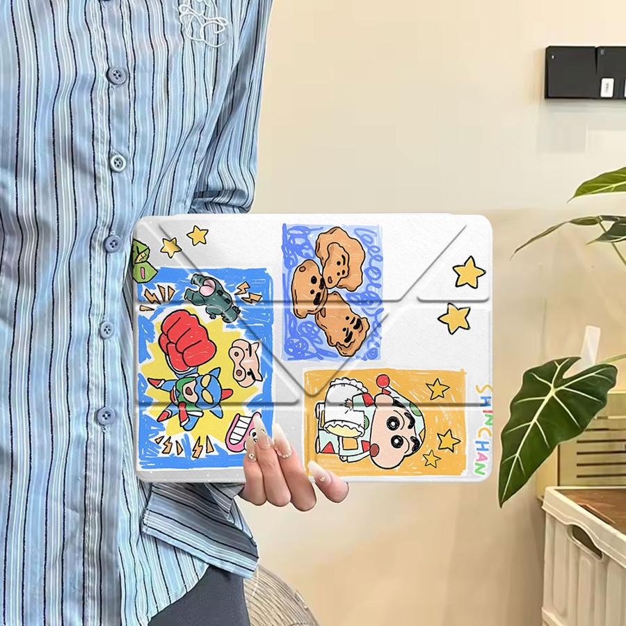 Cra-yons Shin-chans Anime Tablet Case For iPad Mini 6 7 Air 4 5 M3 M2 1 2 M4 11inch Pro 11th 10th 9th 8th 7th 12.9inch Pro 2025
