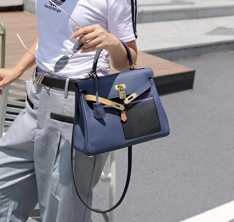 Nuova borsa da mendicante tascabile a colori abbinati, primo strato di pelle bovina, pelle swift 2528, borsa da donna alla moda