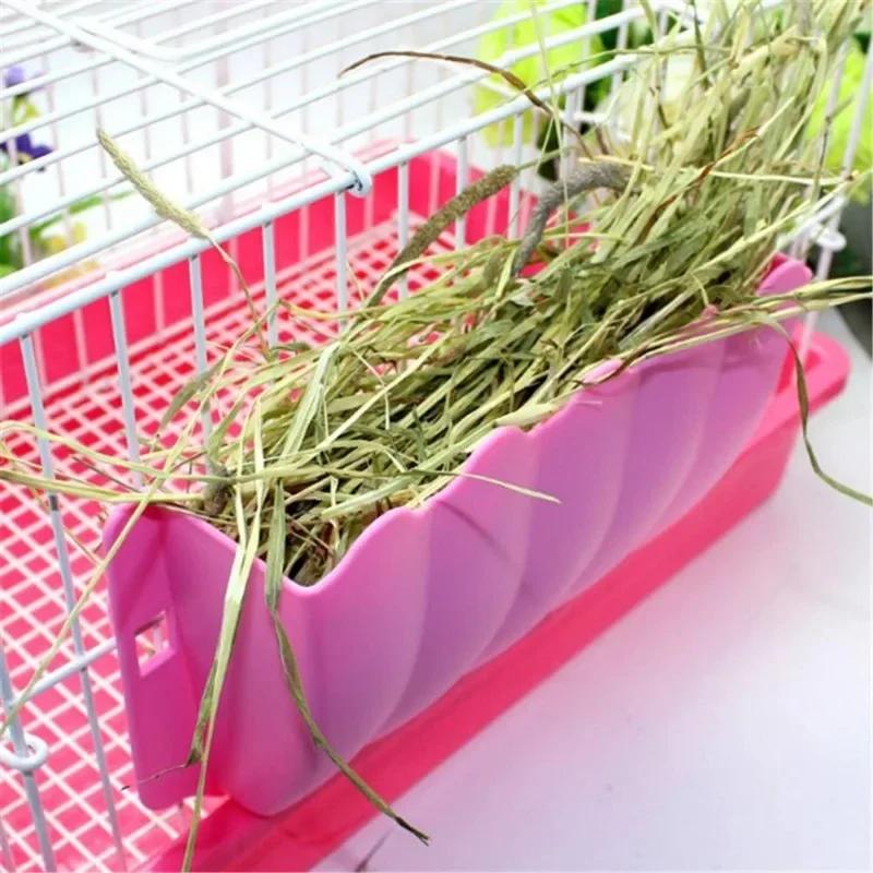 Hanging Grass Feeder Small Pet Rabbit Hanging Grass Feeder Rack Shelf Hay Bowl Holder Box Dispenser Rabbit Supplies