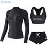 Dames Sneldrogende UV-Bescherming Rash Guard Set Lange Mouwen Top Broek Surfen Duiken Snorkelen