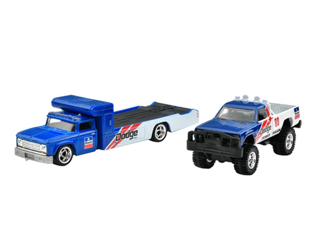 MATTEL HOTWHEELS Mattel Hot Wheels 164 Scale Team Transport T Case “'80 Dodge Macho Power Wagon & Retro Rig”