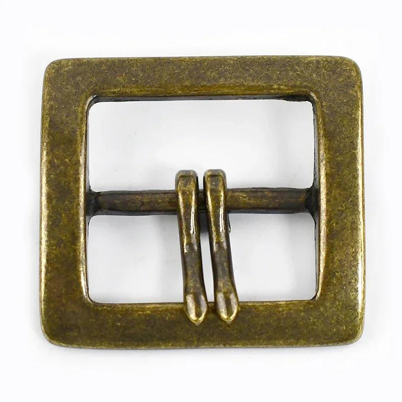 Boucles de Ceinture Rétro pour Homme Meetee 40mm Boucles à Ardillon Cuivre Pur Boucle de Ceinture à Double Aiguille Boucle d'Ajustement de Sangle Accessoires de Couture