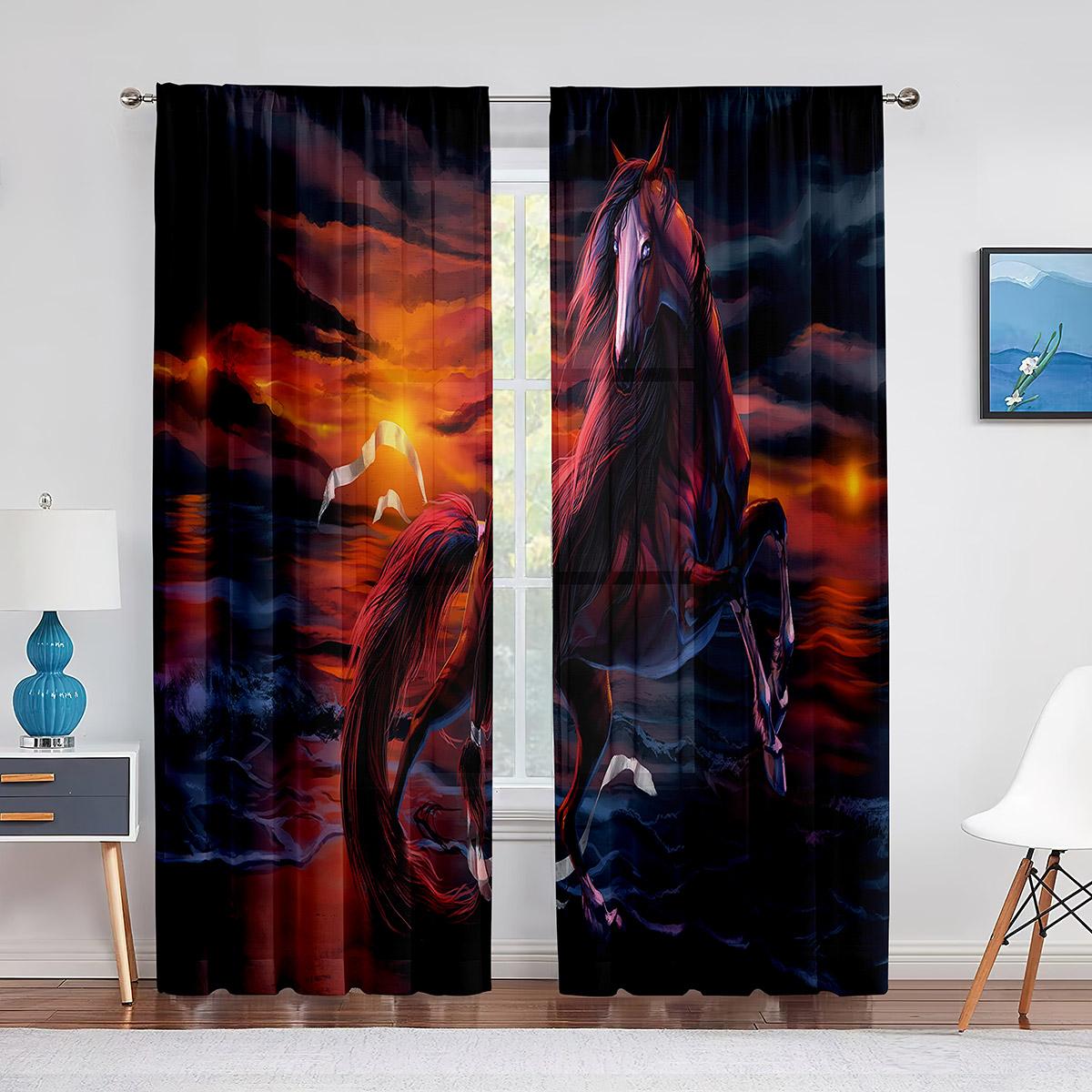 Прозрачная вуаль с изображением лошади — фото 10