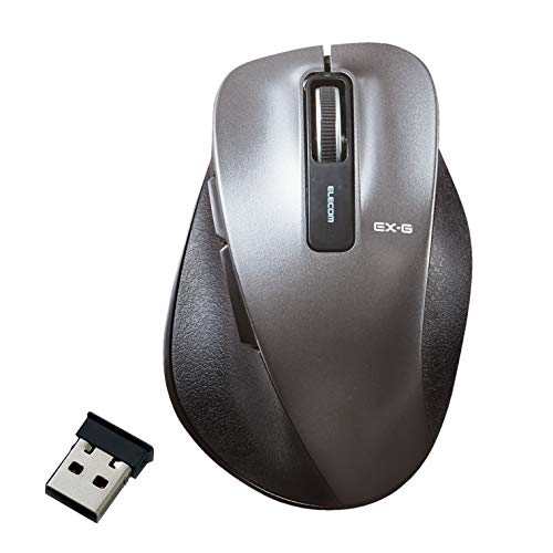 Elecom Mouse Wireless M Size 5 Buttons (Equipped with Back and Forward Buttons) BlueLED Grip Gunmetal M-XGM10DBBK/EC