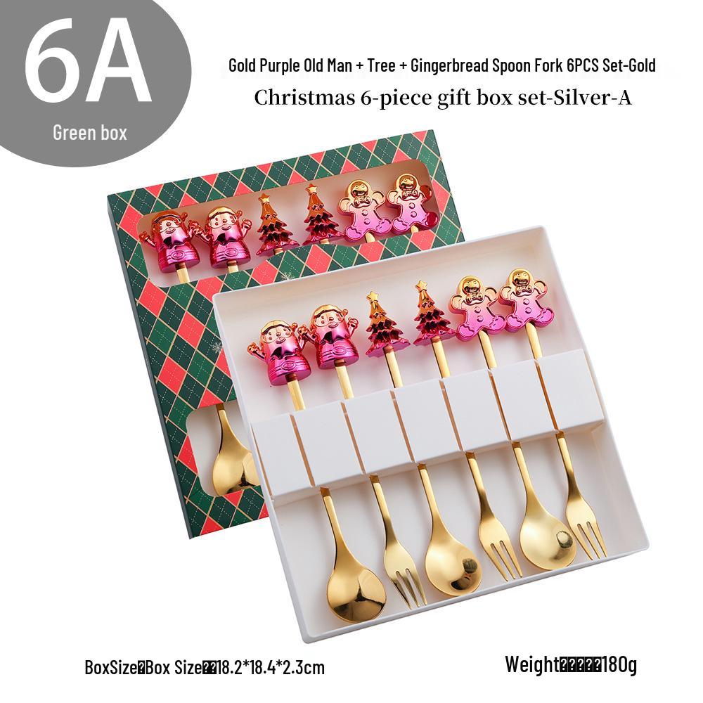 Cross-Border Cute Snowman Christmas Spoon & Fork Set – Creative Dessert Tableware Gift
