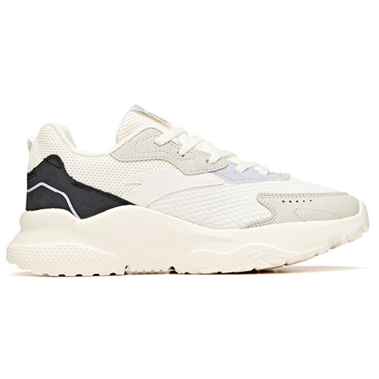 Anta Lifestyle Series Shock Absorbing Non-Slip Durable Low-Top Sneakers Women Sneakers White Gray Black 122118845-1