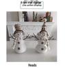 Creative Christmas Snowman Figurine with Dwarf Hat - Festive Desktop Decoration Ornament