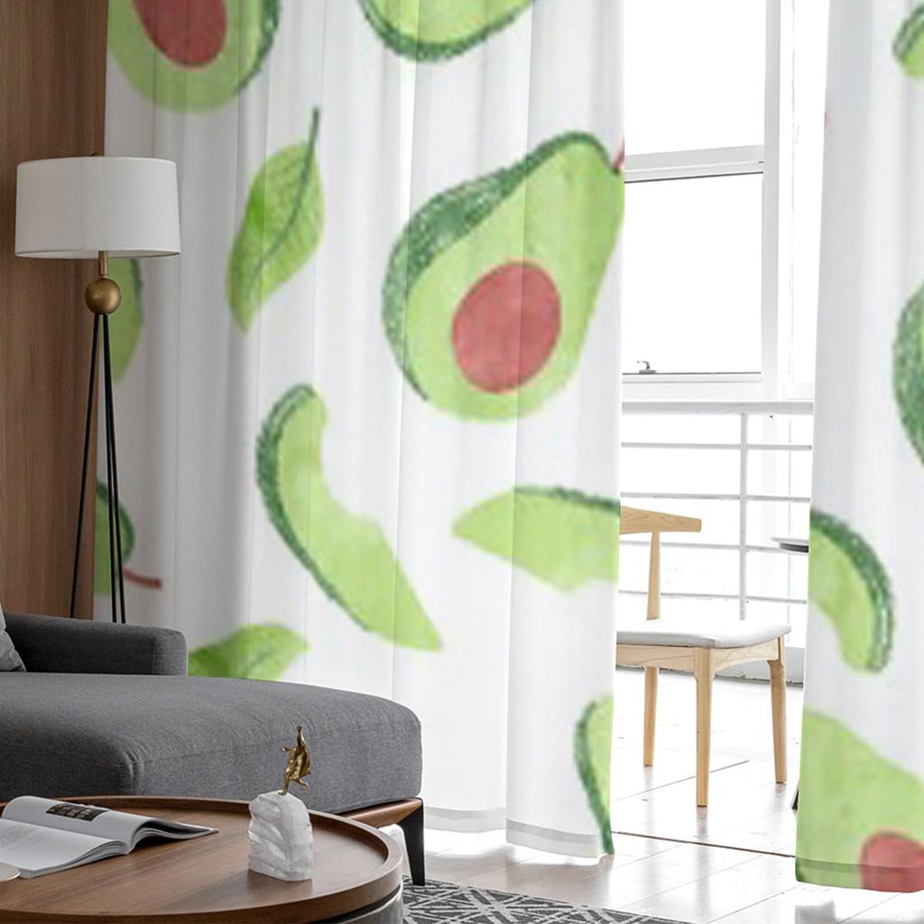 Avocado Frucht Tüll Transparente Fenstervorhänge für Wohnzimmer Das Schlafzimmer Moderne Chiffon Voile Organza Vorhänge Dekor Vorhänge