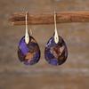 Luxury new ethnic style natural emperor stone water drop earrings light luxury European and American jewelry earrings