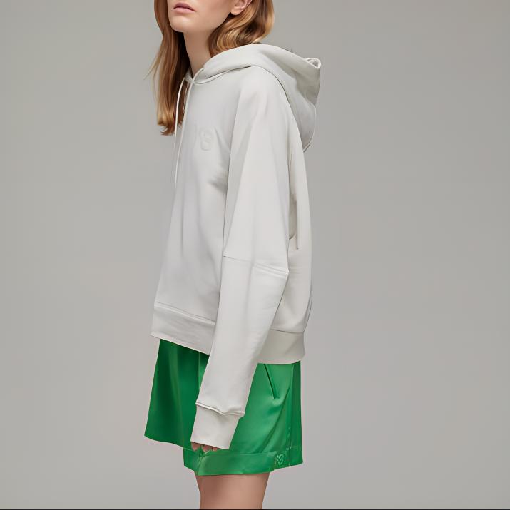Adidas Y-3 Solid Color Hooded Long Sleeve Sweatshirt Women Sweatshirt White HG6148