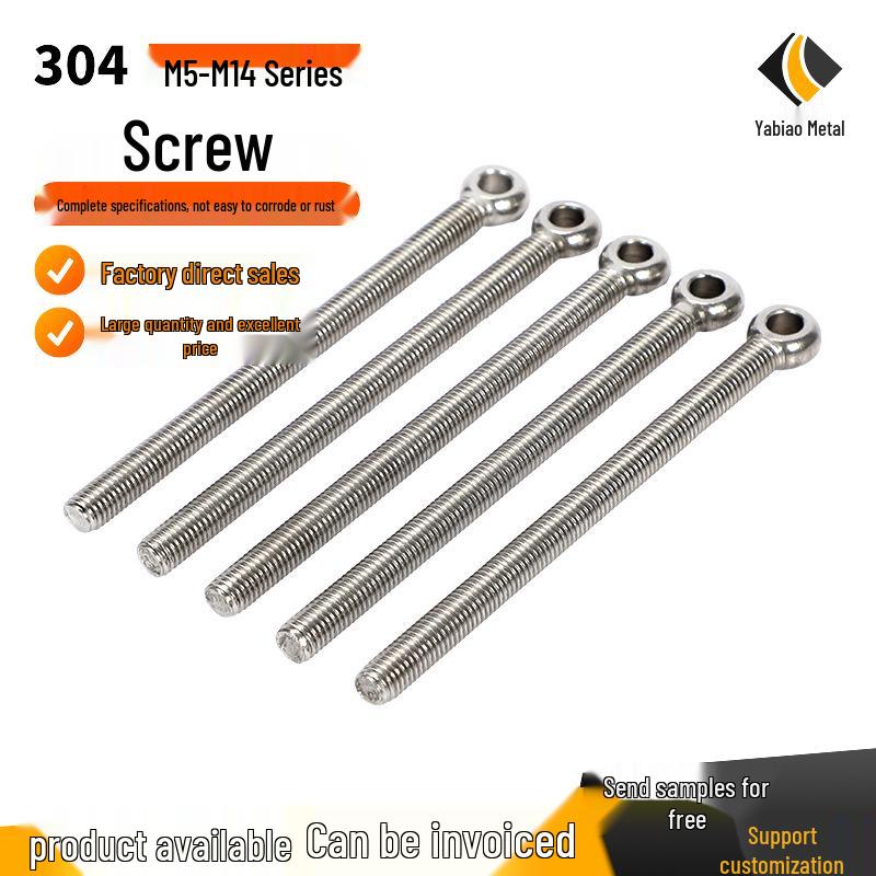 304 Stainless Steel Eye Bolt with Swivel and Hole Adjustment, GB798, M16/M20