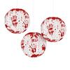 Halloween Blood Handprint Paper Lantern Spooky Hanging Round Lantern for Parties Haunted Houses Home Decoration