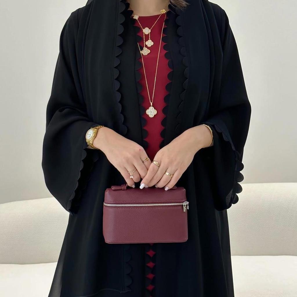 Elegantes zweiteiliges Set aus Cardigan und Hijab - 2025 TikTok Mode, Dubai & Türkei Edition