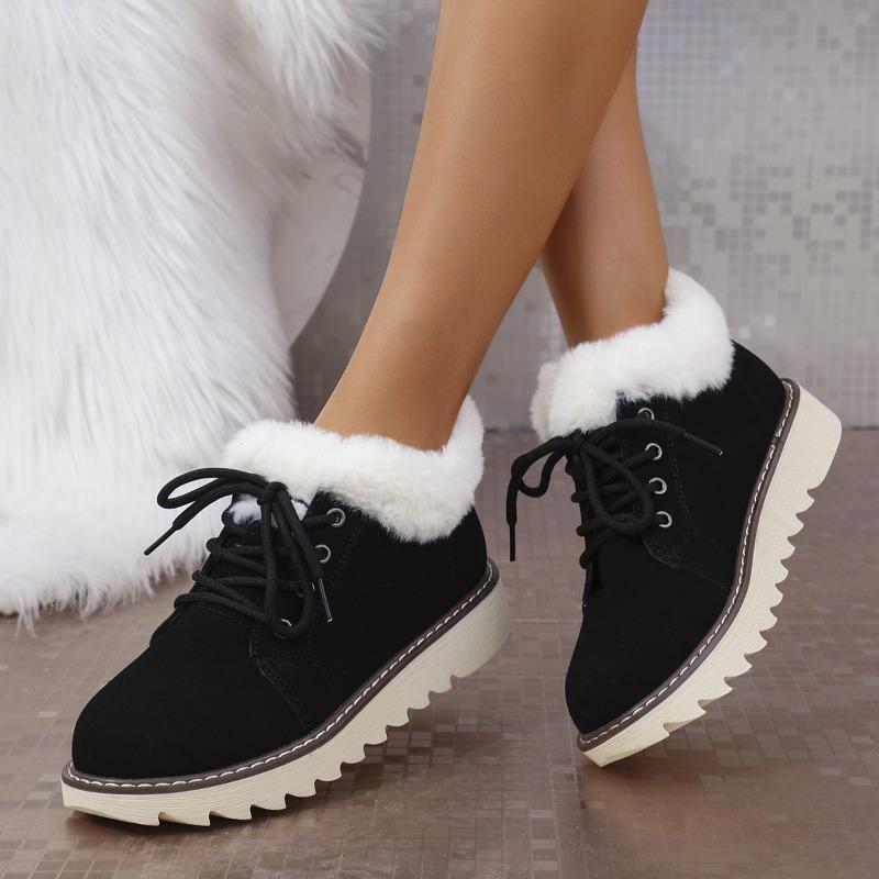 Shoes Winter New Thick-soled Velvet Thickened Snow Boots Women's Cross-border Warm Towel Medium Boots Cotton Shoes Women