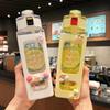 Gobelet à eau avec paille 700 ml Bouteille d'eau de grande valeur Pichet à boisson frais carré Bouteilles d'eau étanches pour le sport, le cyclisme, le voyage
