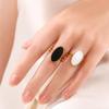 Women's Retro Stainless Steel Geometric Ring Set - Versatile, High-End Design Jewelry