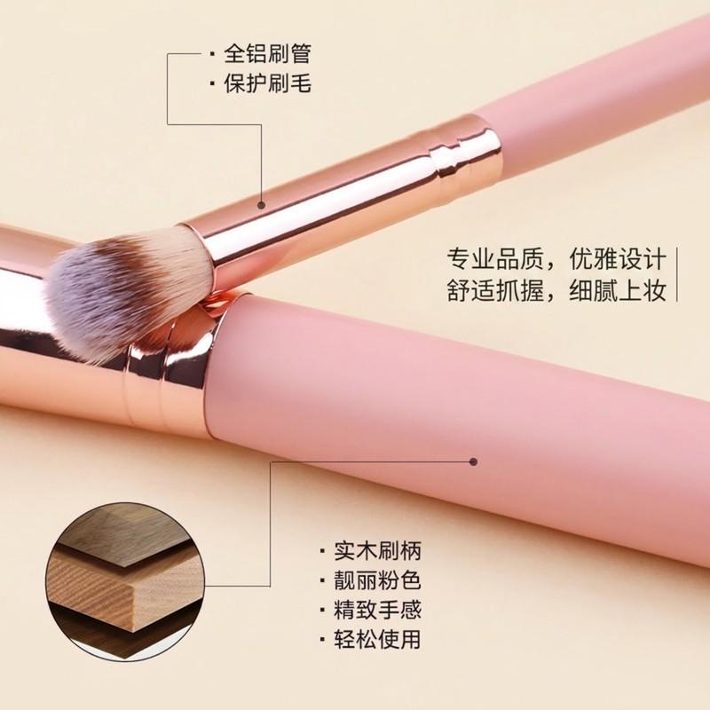 24pcs Wood Handle Makeup Brush Set Synthetic Soft Bristles Powder Eyeshadow Contour Full Cosmetic Brushes