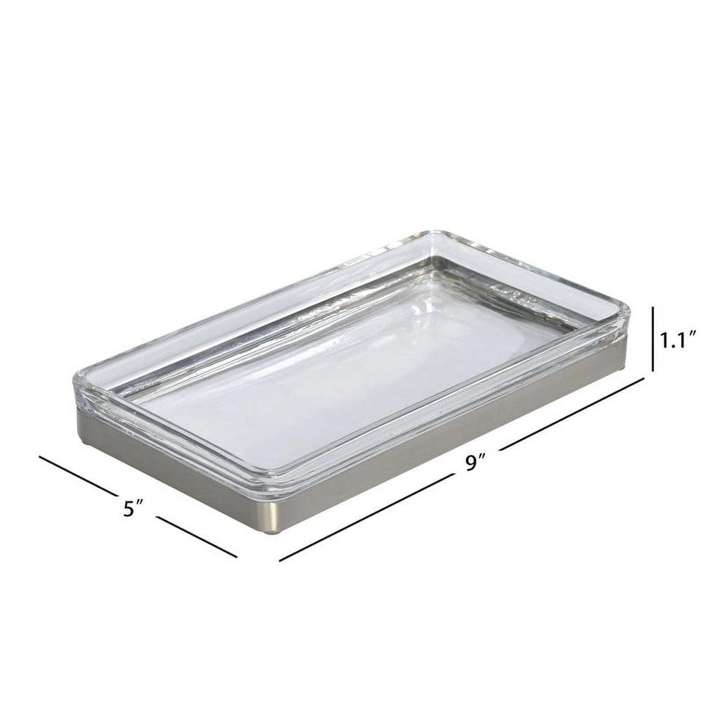 Rechteckiges Metall Glas Schminktablett Modernes Minimalistisches Design Badezimmer Büro Schlafzimmer Organizer Dekorative Aufbewahrung 9x5 Zoll