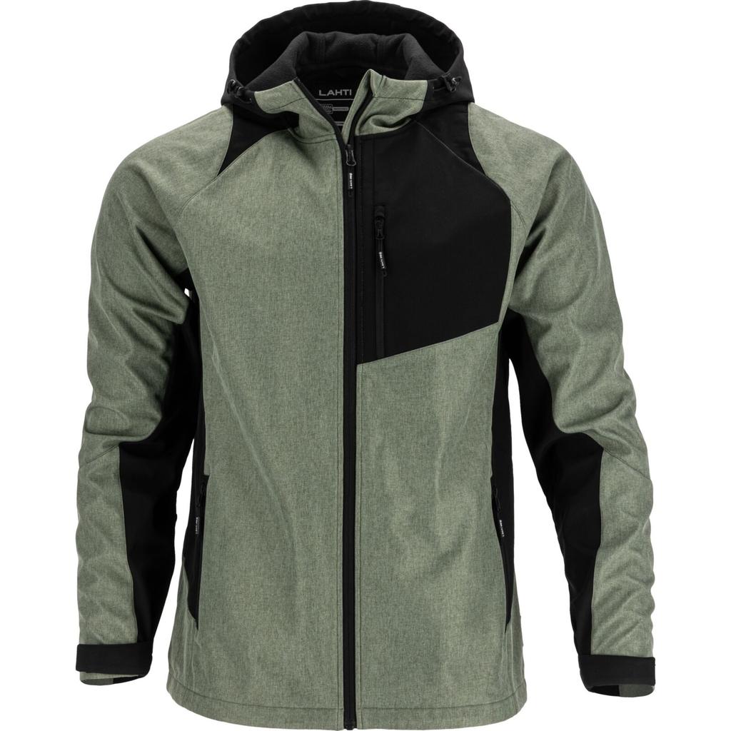 Softshell Jacket With Hood, Green and Black, "2Xl", Ce, Lahti
