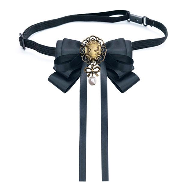 

I -Remiel Black Beauty Head Bow Tie Женская брошь Ретро Британский колледж Стиль Бантики Броши Для Женщин Аксессуары Для Воротника Рубашки