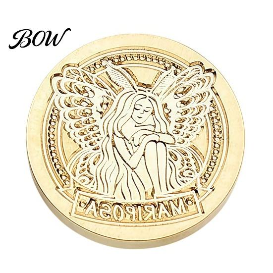 Wedding Invitation Stamp Brass Wax Seal Heads, Alphabet Christmas Embossed Sealing Artistic Relief Head for Envelope Gift Wrapping Journal Scrapbook
