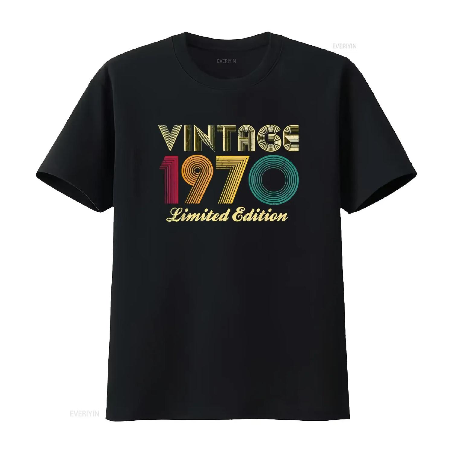

53rd Birthday Vintage 1970 53 Years Old Retro T Shirt vintage Washed designer clothes Versatile Slightly Stretched Comfortable XXXXXL різнокольоровий