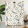 2026 New Arrivals 1pc Spooky Cute Ghosts, Bats & Pumpkins Plush Flannel Throw Blanket Soft Orange Black White Gray Beige Cozy Bedspread for Bed, Sofa,