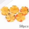 Orange Series Silk Artificial Flowers for DIY Headdress, Clothing Accessories, and Decorative Straw Hat Embellishments.