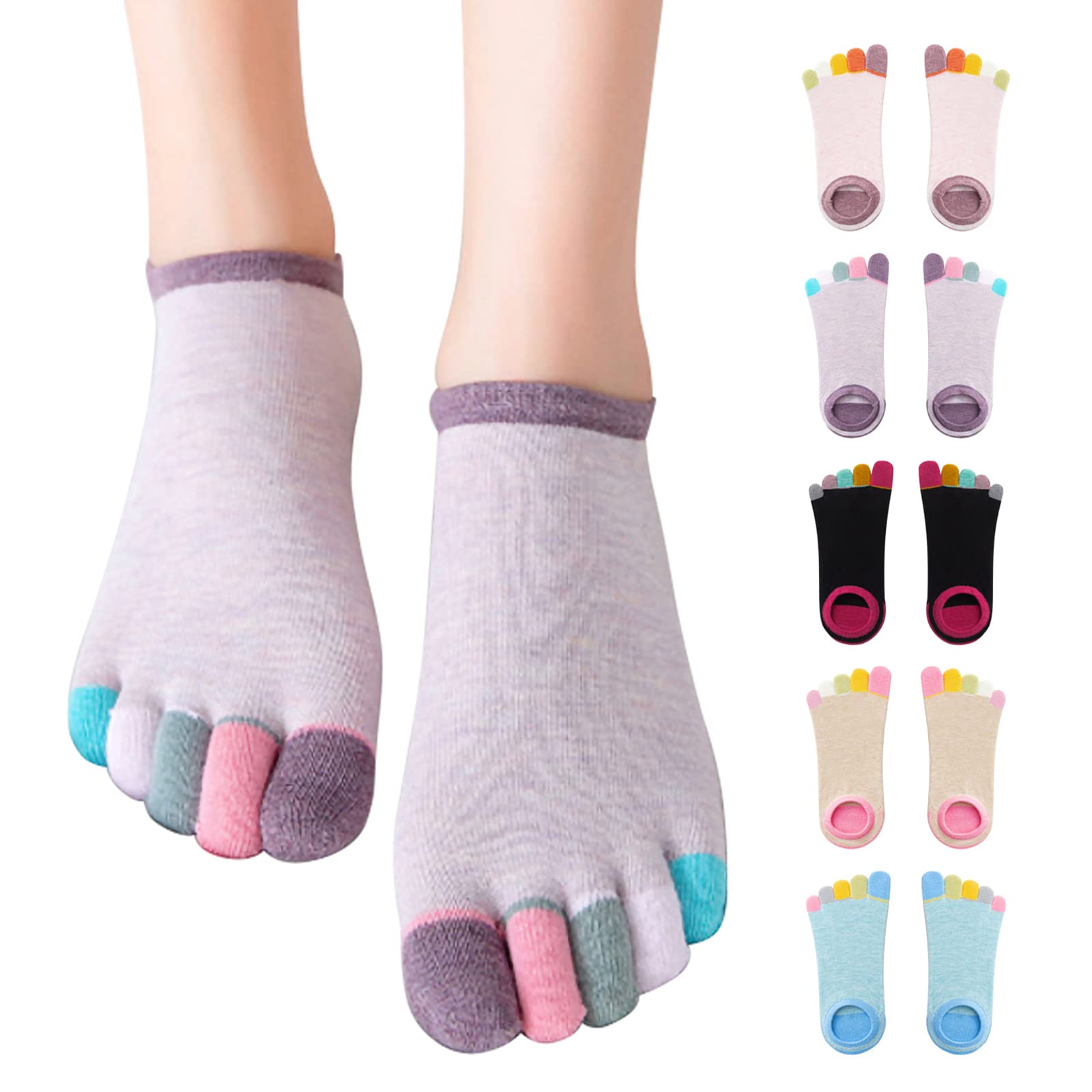 

Meda Один размер подходит для 5 женских носков с пятью пальцами, Фиксирующиеся, Дышащие, Защищающие от запаха, Все, Длиной до щиколотки, Влагоотводящие, Быстросохнущие (D Многоцветный/Набор